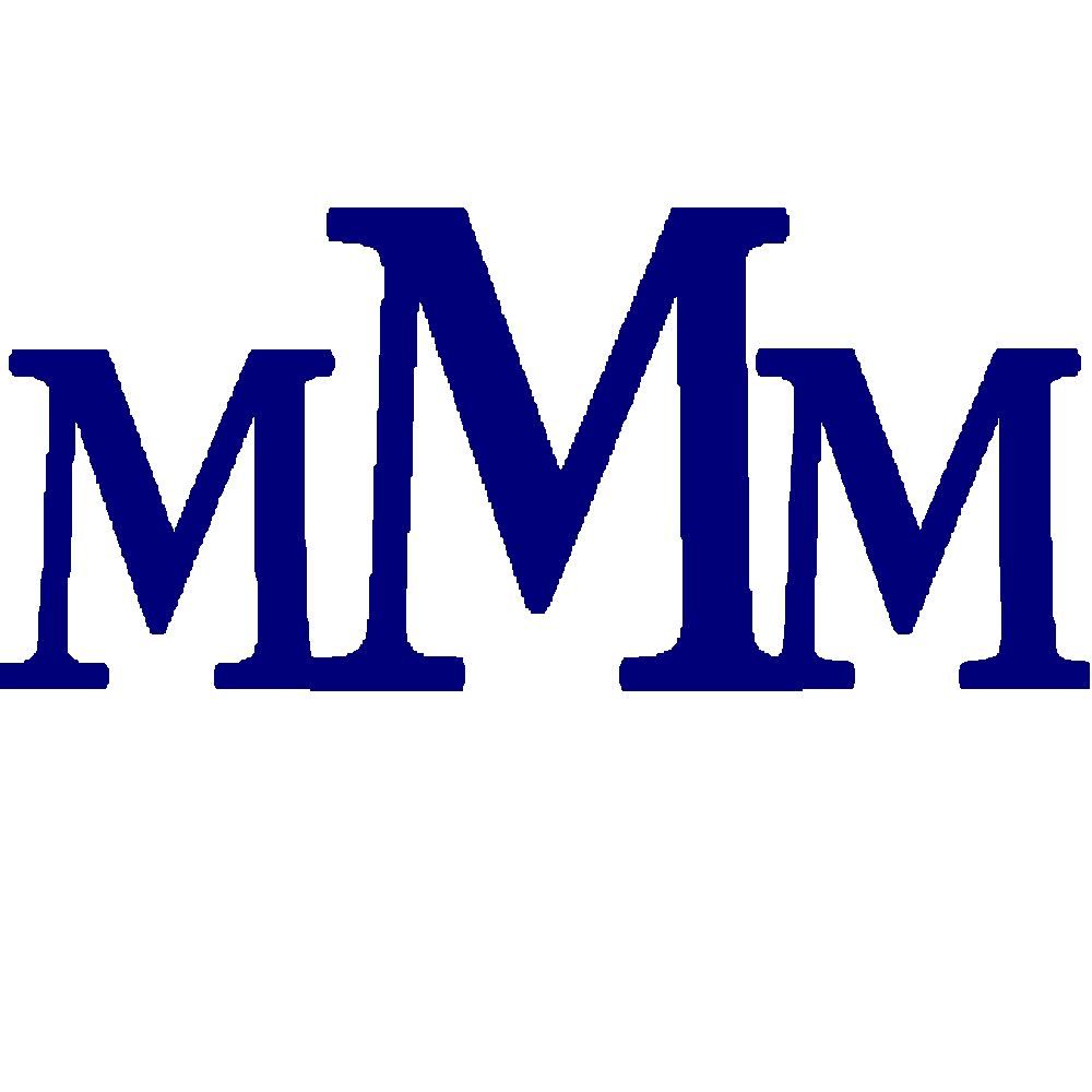 Logo von
      Mittelerde mit Marten. Zu sehen sind 3 'M's mit Serifen, wobei die beiden Äußeren etwas
      kleiner sind